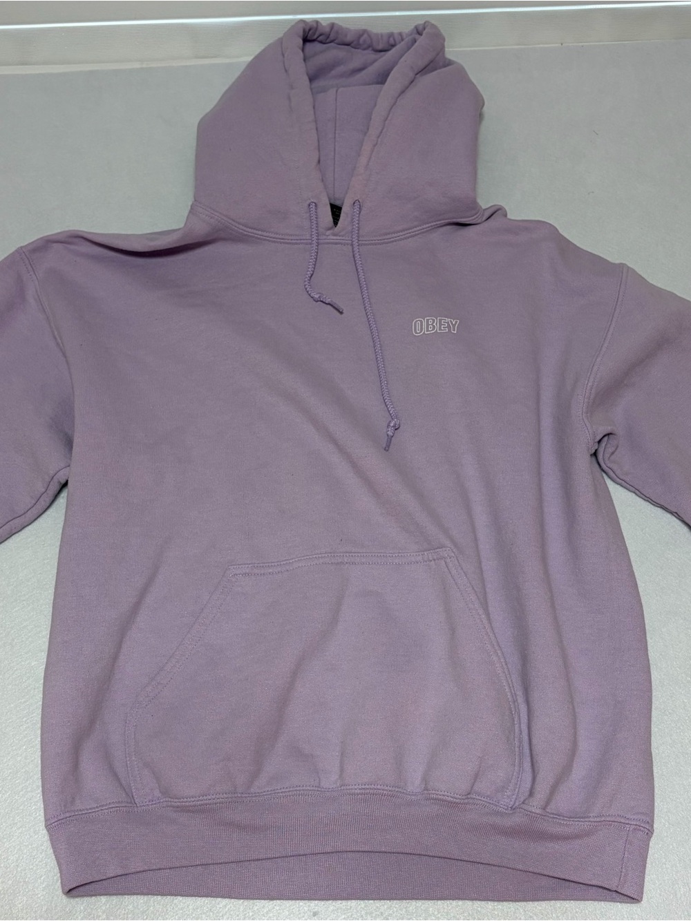 OBEY Propaganda No.89 Hoodie Womens/Unisex M Lavender Purple Worldwide Sleeve